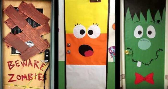 How to decorate apartment door for halloween