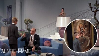 Does auntie mame decorate her apartment a lot