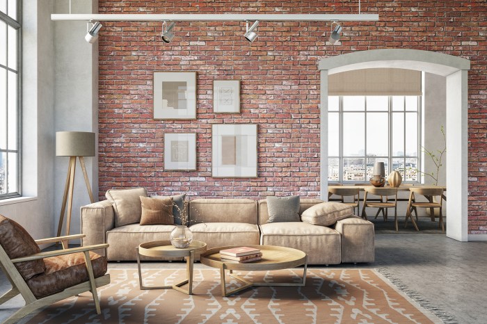 How to decorate an apartment with exposed brick