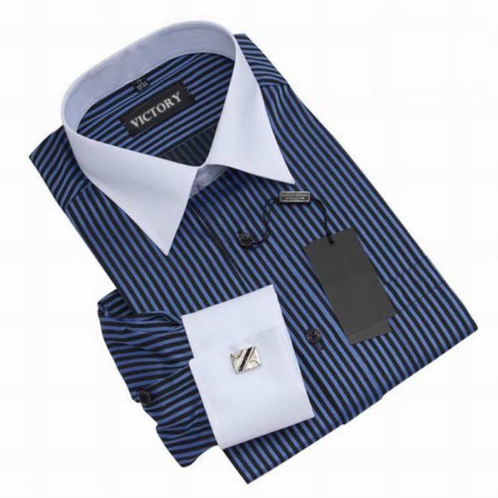 French cuff dress shirt men