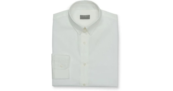 Men's white tab collar dress shirts