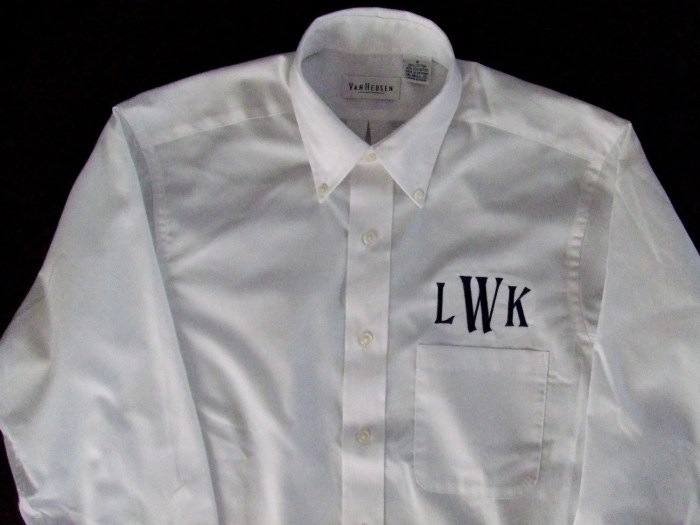 Monogram dress shirts for men