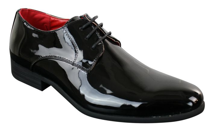 Shiny black mens dress shoes