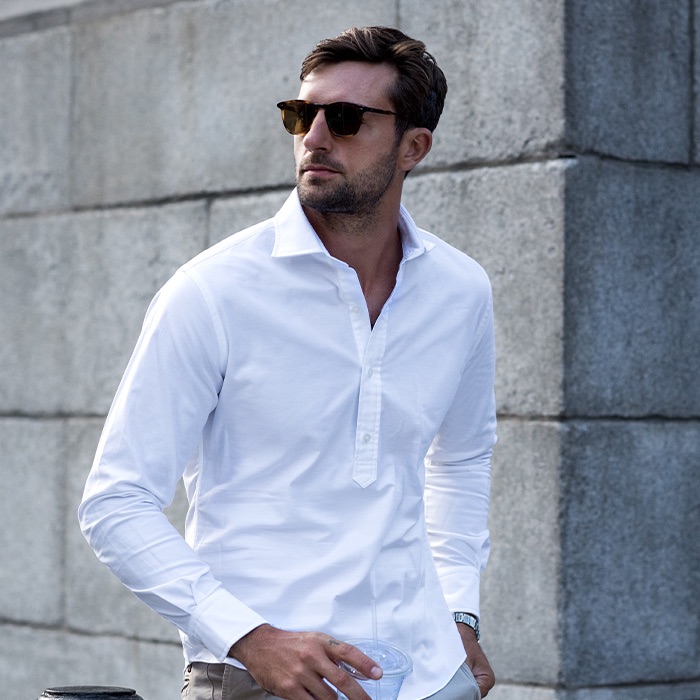 Mens popover dress shirt